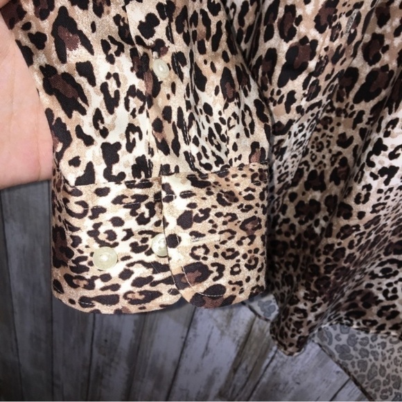 Chaps Leopard Button Down - Picture 3 of 5